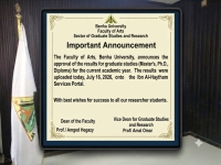 Announcement of Postgraduate Results